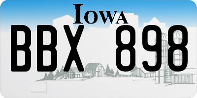 IA license plate BBX898
