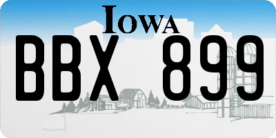 IA license plate BBX899