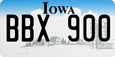 IA license plate BBX900