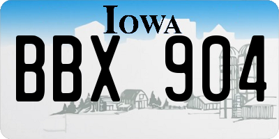 IA license plate BBX904