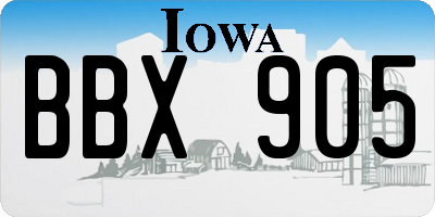 IA license plate BBX905