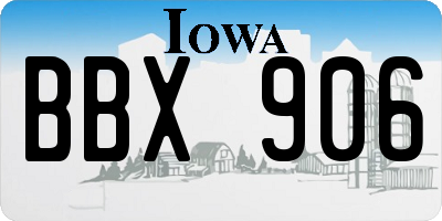 IA license plate BBX906