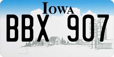 IA license plate BBX907