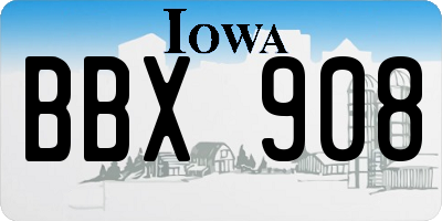 IA license plate BBX908