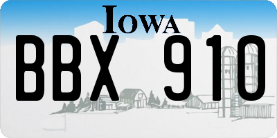 IA license plate BBX910