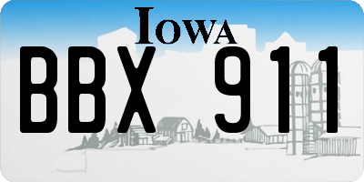 IA license plate BBX911