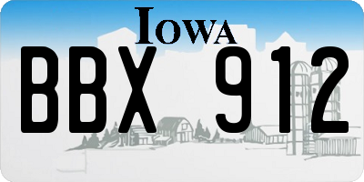 IA license plate BBX912