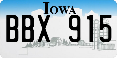 IA license plate BBX915