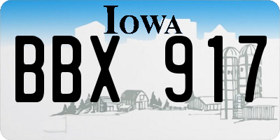 IA license plate BBX917