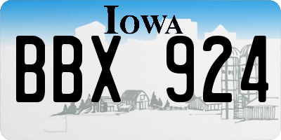 IA license plate BBX924