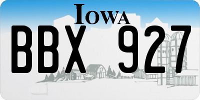IA license plate BBX927