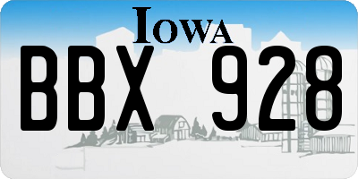 IA license plate BBX928