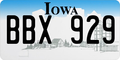 IA license plate BBX929