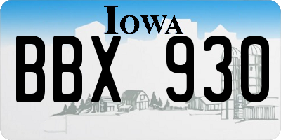 IA license plate BBX930