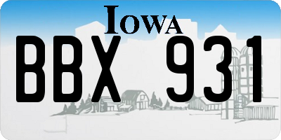 IA license plate BBX931