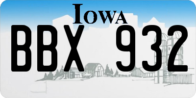 IA license plate BBX932