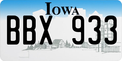 IA license plate BBX933