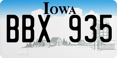 IA license plate BBX935