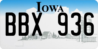 IA license plate BBX936