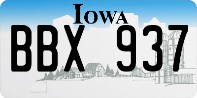 IA license plate BBX937