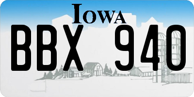IA license plate BBX940
