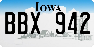 IA license plate BBX942