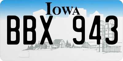 IA license plate BBX943