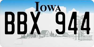 IA license plate BBX944