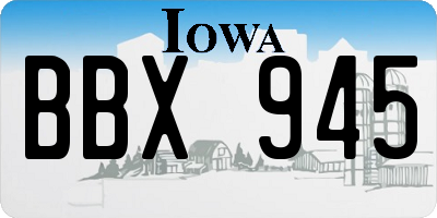 IA license plate BBX945