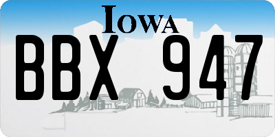 IA license plate BBX947