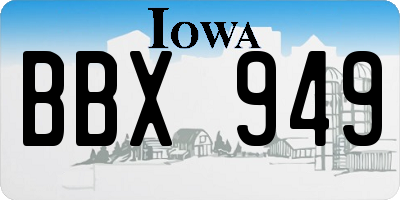 IA license plate BBX949