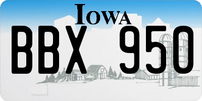 IA license plate BBX950