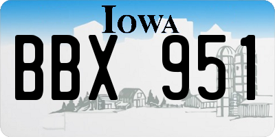 IA license plate BBX951