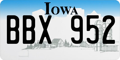 IA license plate BBX952