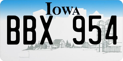 IA license plate BBX954