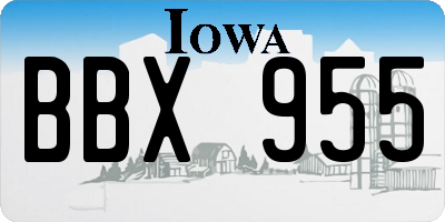 IA license plate BBX955