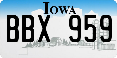 IA license plate BBX959