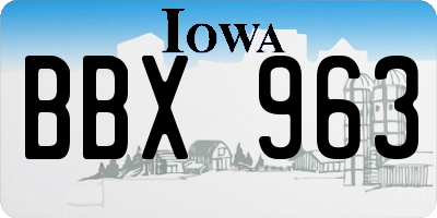 IA license plate BBX963