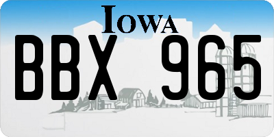 IA license plate BBX965