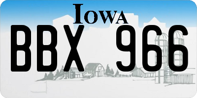IA license plate BBX966