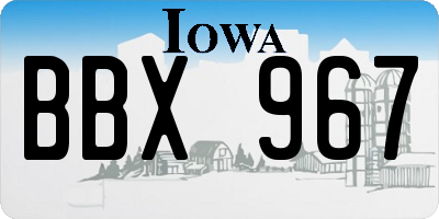 IA license plate BBX967