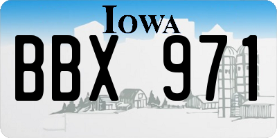 IA license plate BBX971