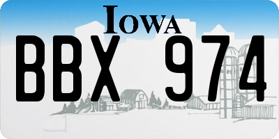 IA license plate BBX974