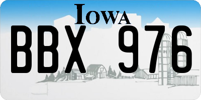 IA license plate BBX976