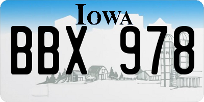 IA license plate BBX978