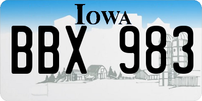 IA license plate BBX983