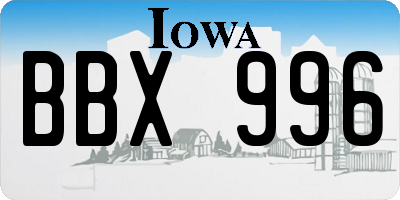 IA license plate BBX996