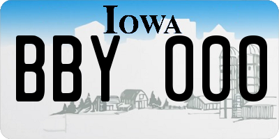 IA license plate BBY000
