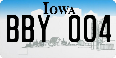 IA license plate BBY004