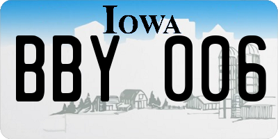 IA license plate BBY006